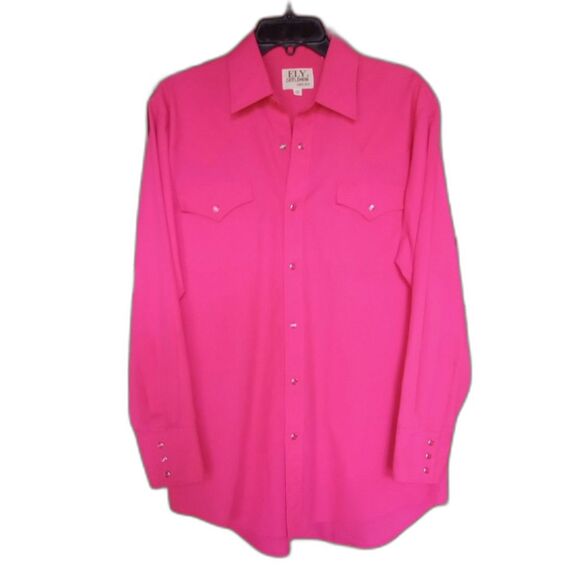 Ely Cattleman Pink Pearl Snap Men's Western Shirt 15.5/33 - Picture 1 of 7